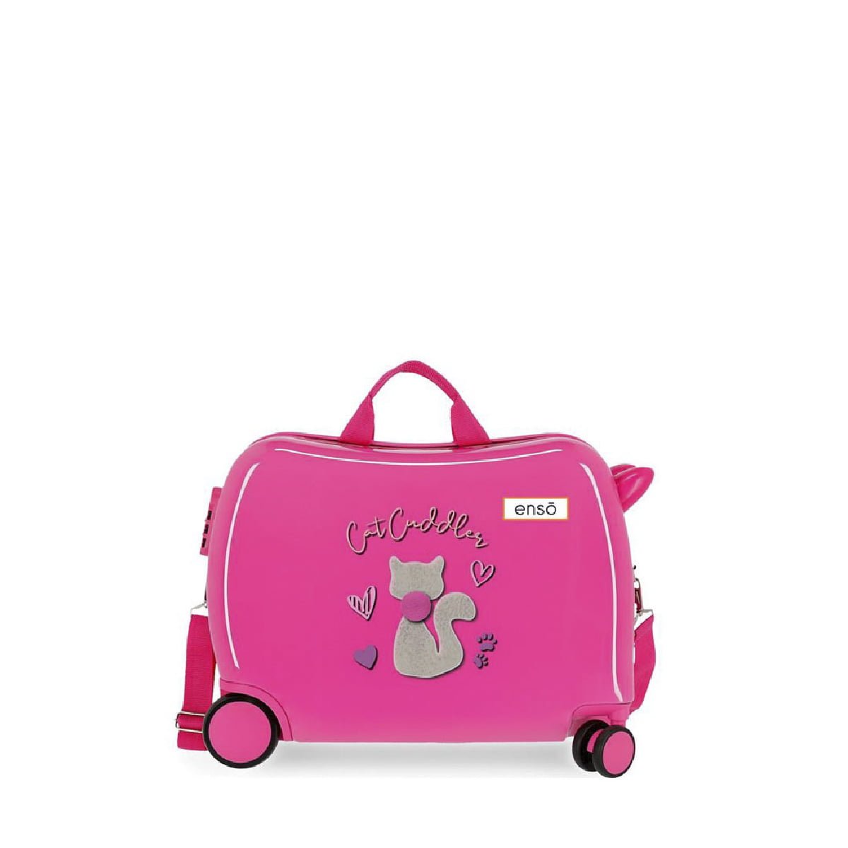Dečiji kofer ride on Enso Cat Cuddler, rozi