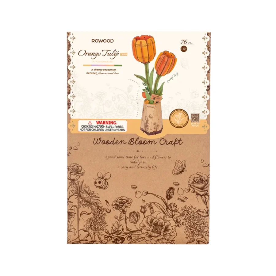 Robotime 3D Puzzle – Orange Tulip TW081