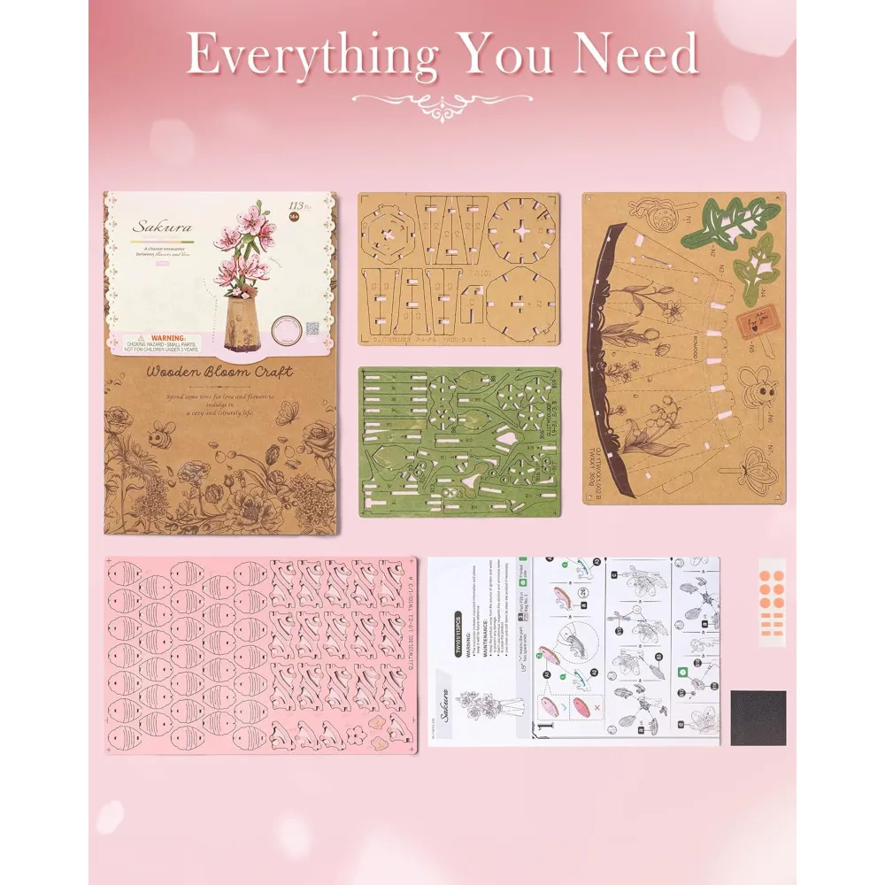 3D puzzle Robotime Rowood Sakura